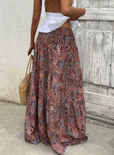 Load image into Gallery viewer, Beach Boho Paisley Smocked Waistband Maxi Skirt
