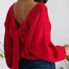 Load image into Gallery viewer, Lovers Bow Sweater Red
