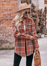 Load image into Gallery viewer, Carmel Apple Oversized Plaid Shirt
