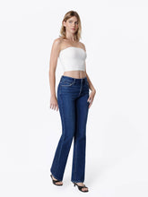 Load image into Gallery viewer, HIGH RISE TROUSER FOLD CREASED BOOTCUT JEANS
