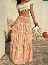 Load image into Gallery viewer, Beach Boho Paisley Smocked Waistband Maxi Skirt
