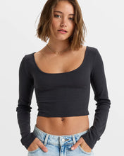 Load image into Gallery viewer, Good Keepsake Long Sleeve Cropped Top PHANTOM
