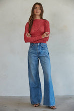 Load image into Gallery viewer, Stevie Lace Top Crimson
