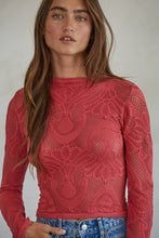 Load image into Gallery viewer, Stevie Lace Top Crimson
