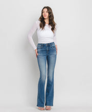 Load image into Gallery viewer, HIGH RISE DARK WASH FULL LENGTH BOOTCUT JEANS
