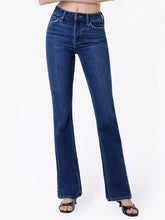 Load image into Gallery viewer, HIGH RISE TROUSER FOLD CREASED BOOTCUT JEANS
