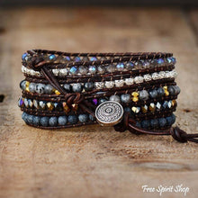 Load image into Gallery viewer, Natural Black Onyx Beaded Wrap Bracelet
