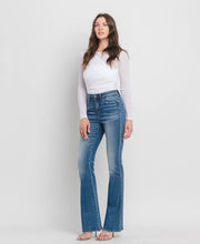 Load image into Gallery viewer, HIGH RISE DARK WASH FULL LENGTH BOOTCUT JEANS
